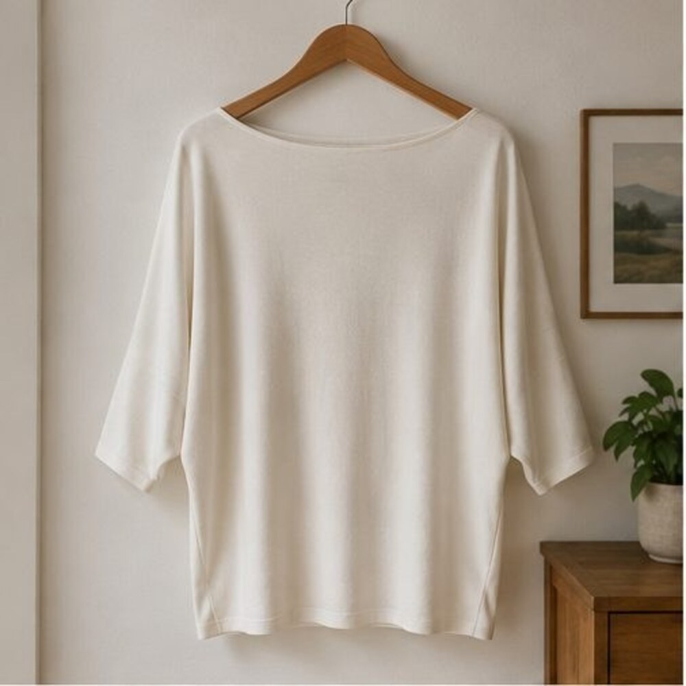 Ivory Boat Neck Dolman Top